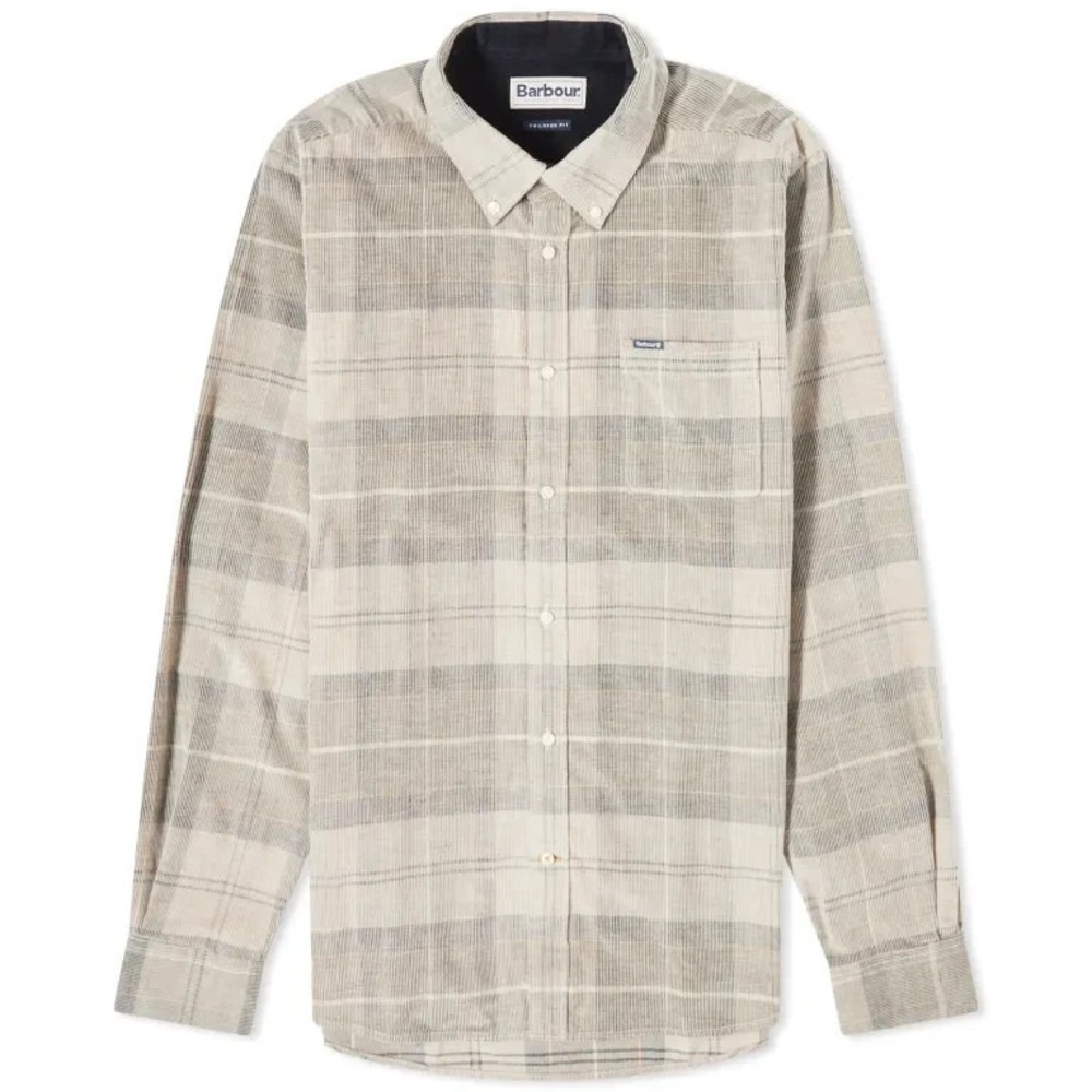 Barbour Shirt Mens Large Tailored Fit Blair Corduroy Long Sleeve Cord Plaid EUC